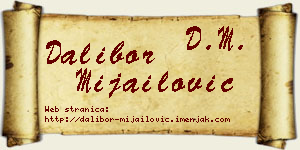 Dalibor Mijailović vizit kartica